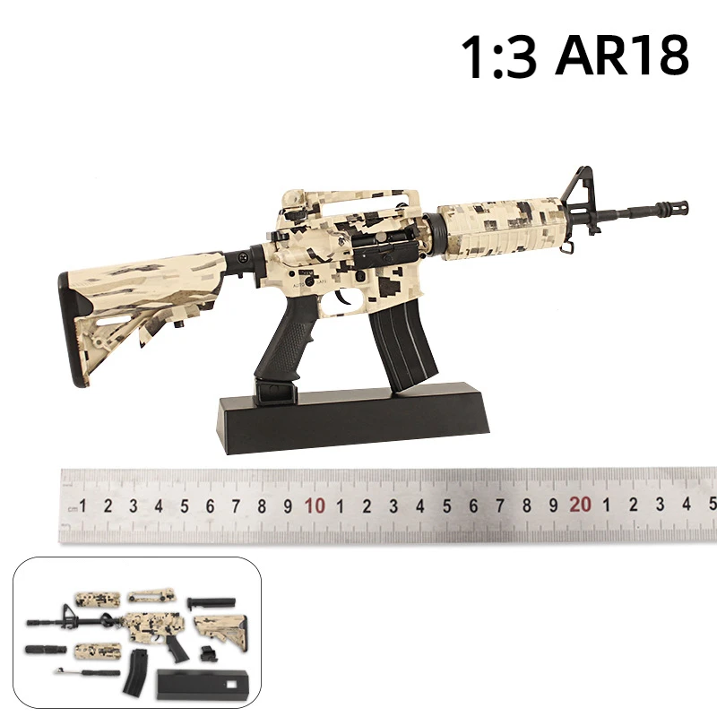 1: 3 Alloy A18 Sniper Gun Model  Miniature Pistol Detachable Camouflage Metal Assembly Toy Gun Weapon For Boys Adluts Gift