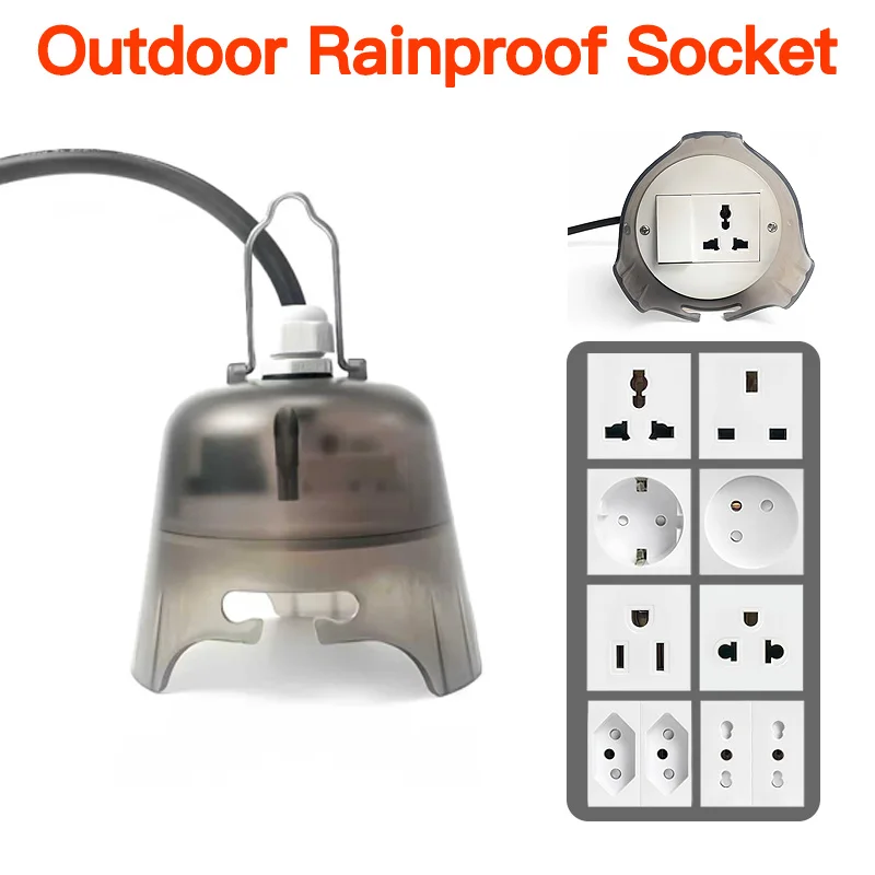 

Weatherproof Outdoor Power Outlet with Durable Rainproof Cover, Wall Socket Enclosure for Garden Patio, Safe for Outdoor Use