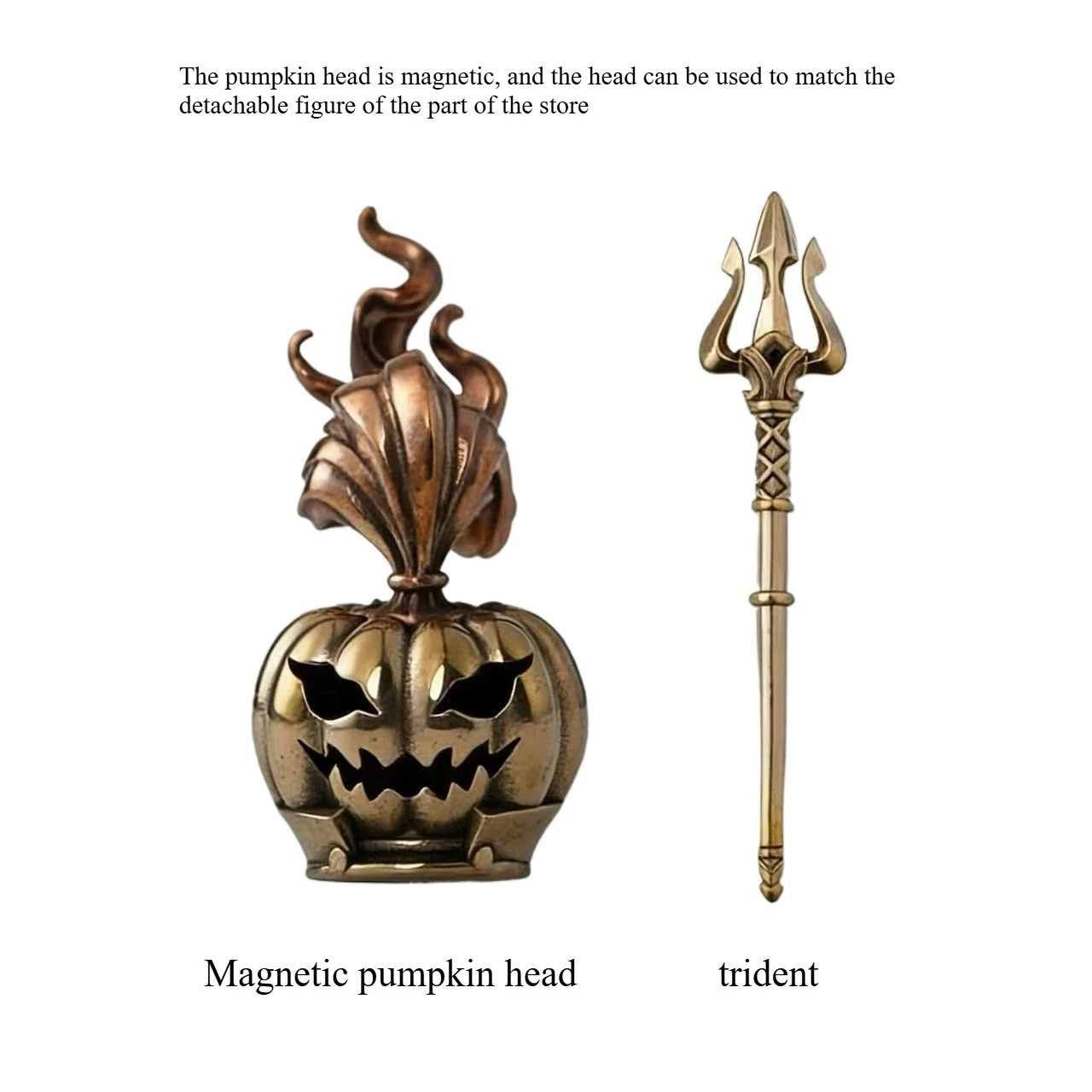Magnetic Pumpkin Head Can be Used to Match the Detachable Figure Trident  Ornament Decorative Figure Fashion Gift for Men