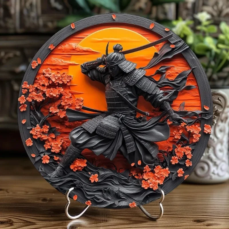 CIFBUY Vintage Japanese Art Aluminum Metal Sign Katana Sword Poster Tin Sign Bar Cafe Man Cave Home Wall Decoration