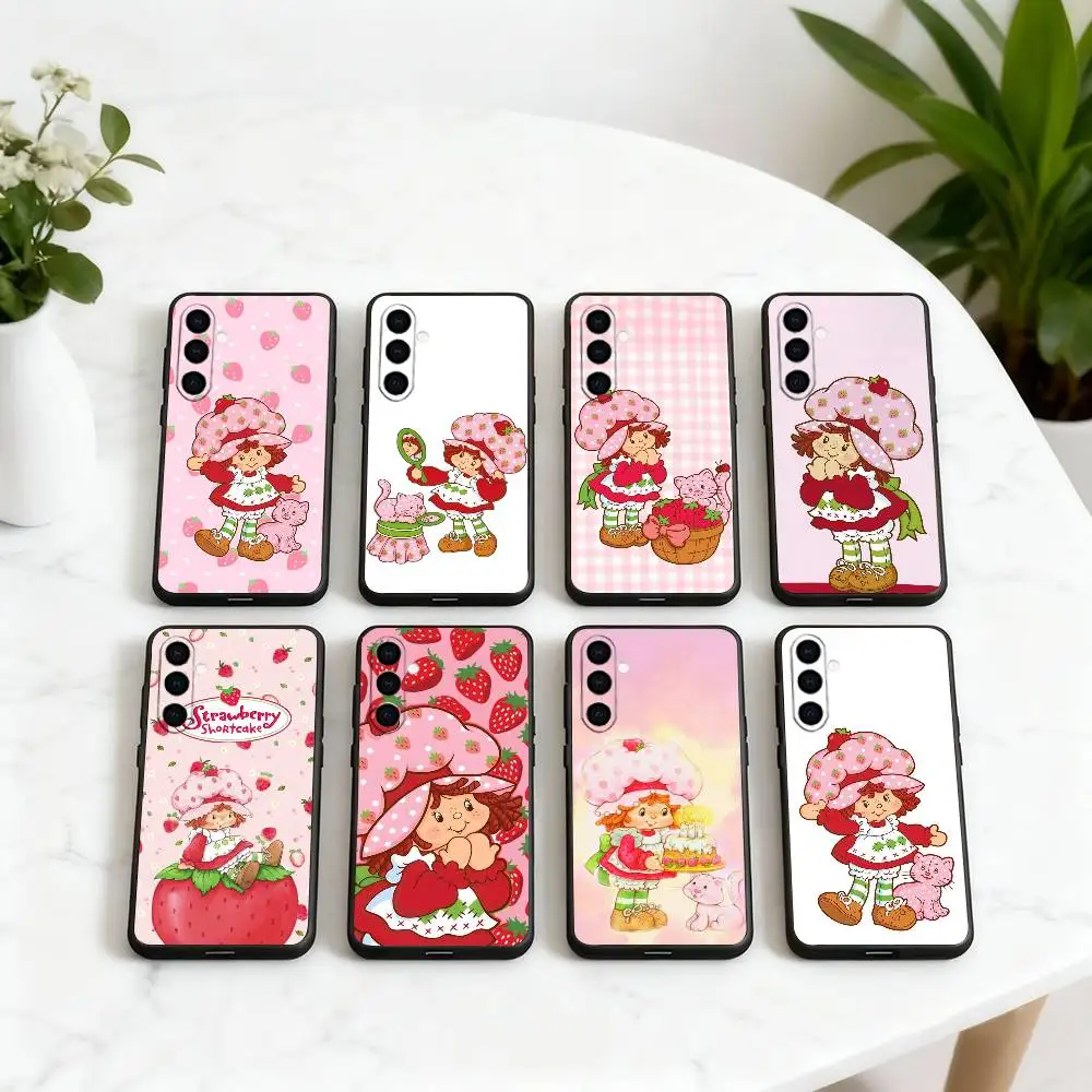

Cute S-Strawberry S-Shortcake GIRL Phone Case For Samsung Galaxy A73,A72,A71,A70,A53,A52,A51,Others Soft Black Cover