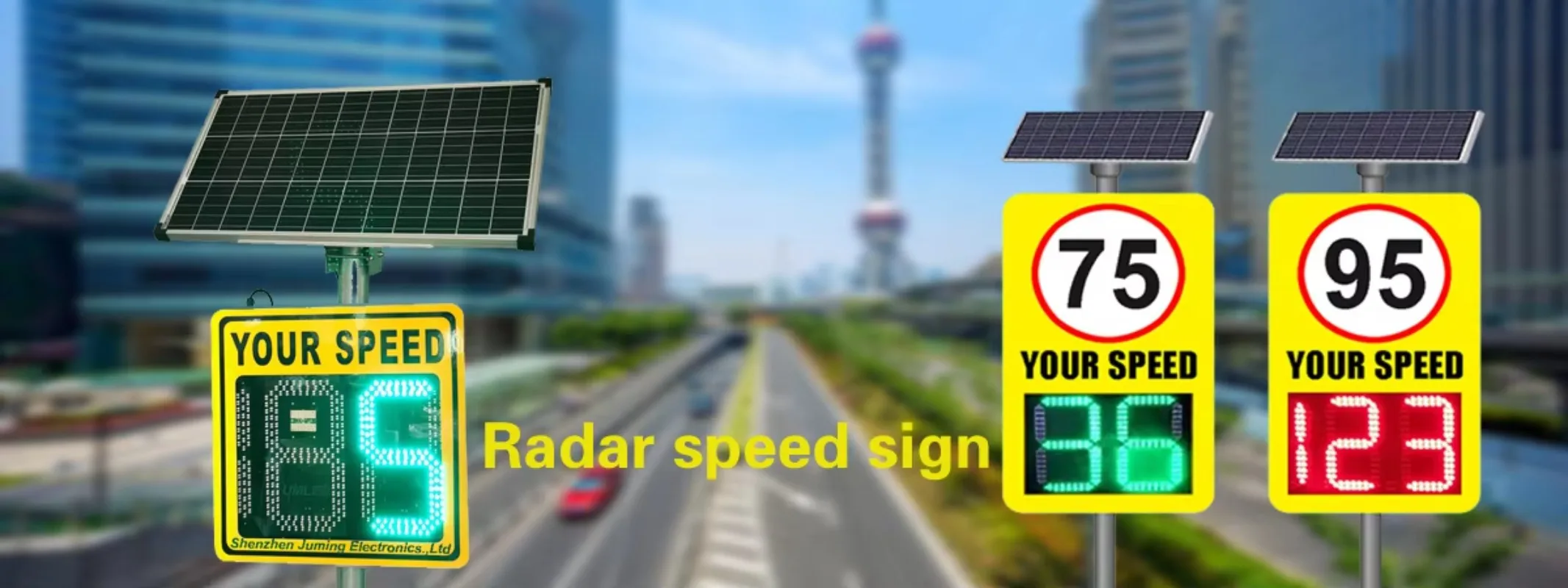 Factory direct sales solar radar speed limit sign LED traffic display panel