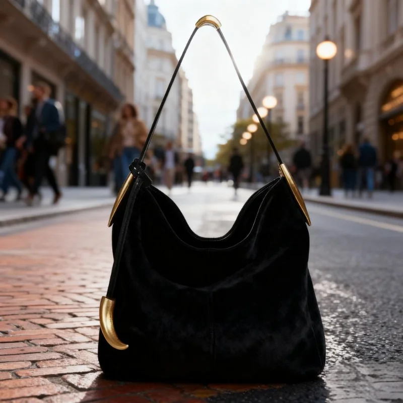 

Винтажная замшевая сумка-тоут, новая брендовая роскошная матовая сумка на плечо, высококачественная сумка-ведро простого дизайна, модная классическая сумка-тоут, сумка