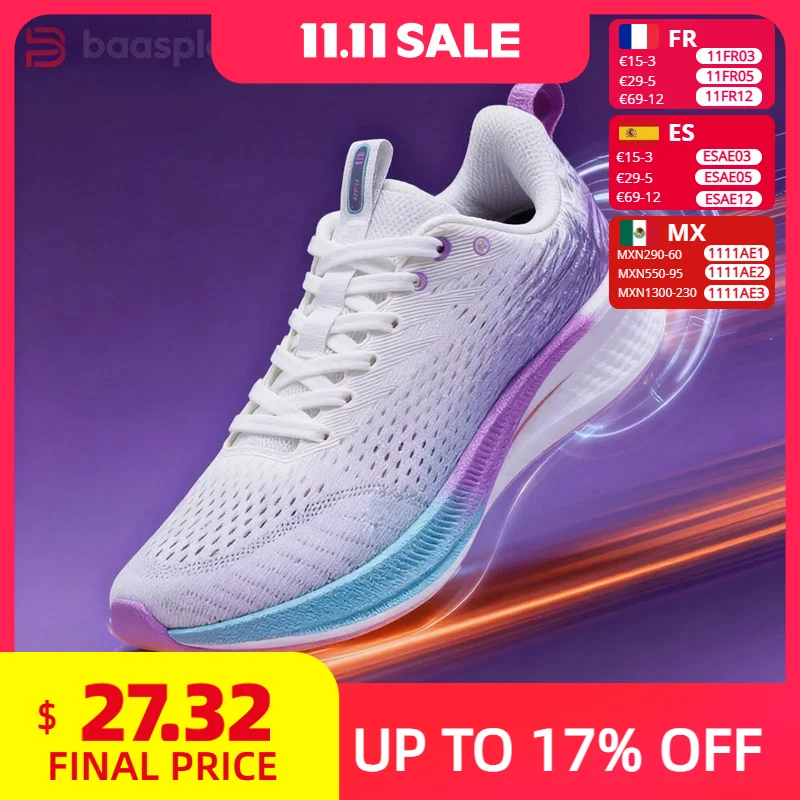 

Baasploa женские кроссовки 2025 сетчатые дышащие кроссовки женские карбоновые пластины профессиональная тренировочная спортивная обувь износостойкая