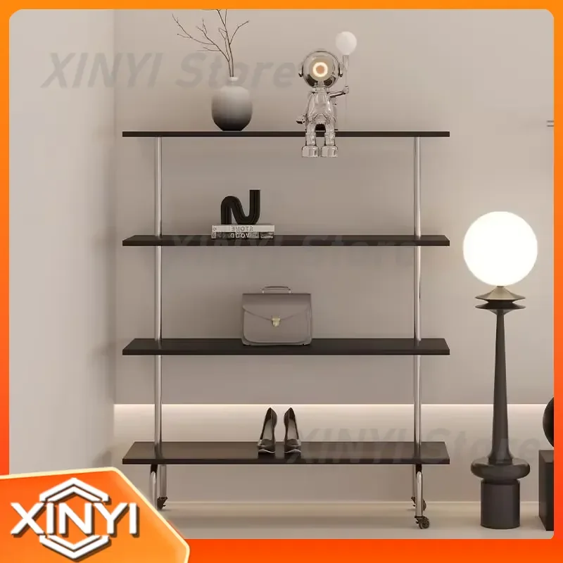 Shoes Display Rack for Mobile Pulley Bag Rack for Women Multi-layer Floor Standing Shoe Organizer Storage Shelf Home Office