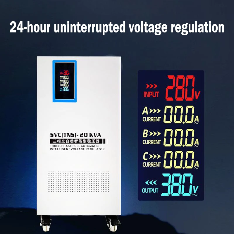 3 Phase AC Voltage Stabilizer 380V Industrial Compensation Automatic Intelligent Voltage Regulator Power Supply 50kva 80kva