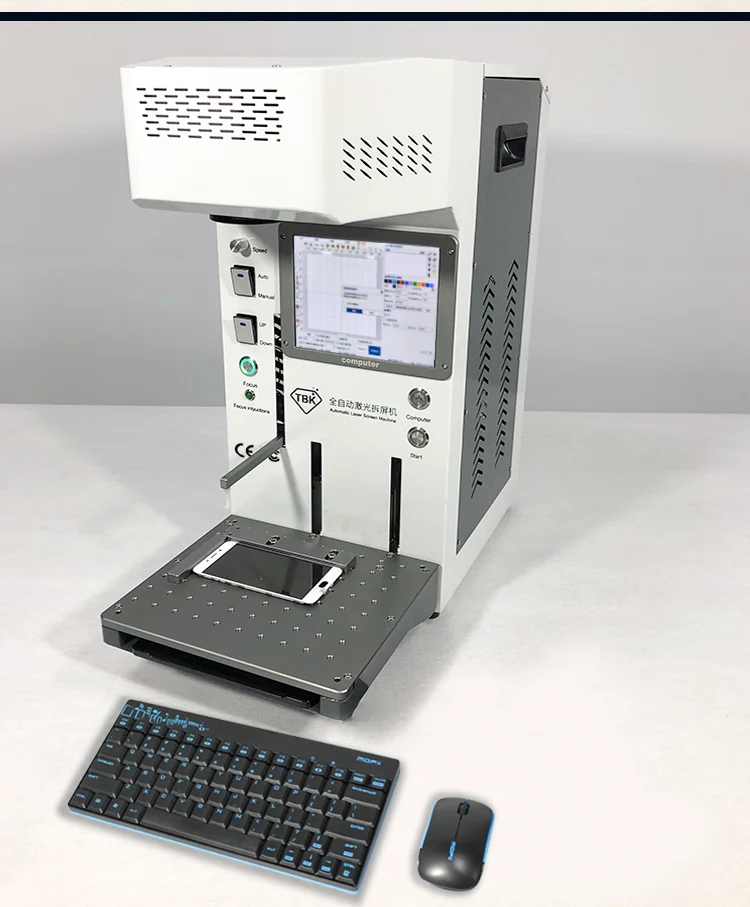 TBK-958A 20W Automatic LCD Back Glass   Separate for iphone 11 11pro Max for DIY Engraving and LOGO Marking Machine