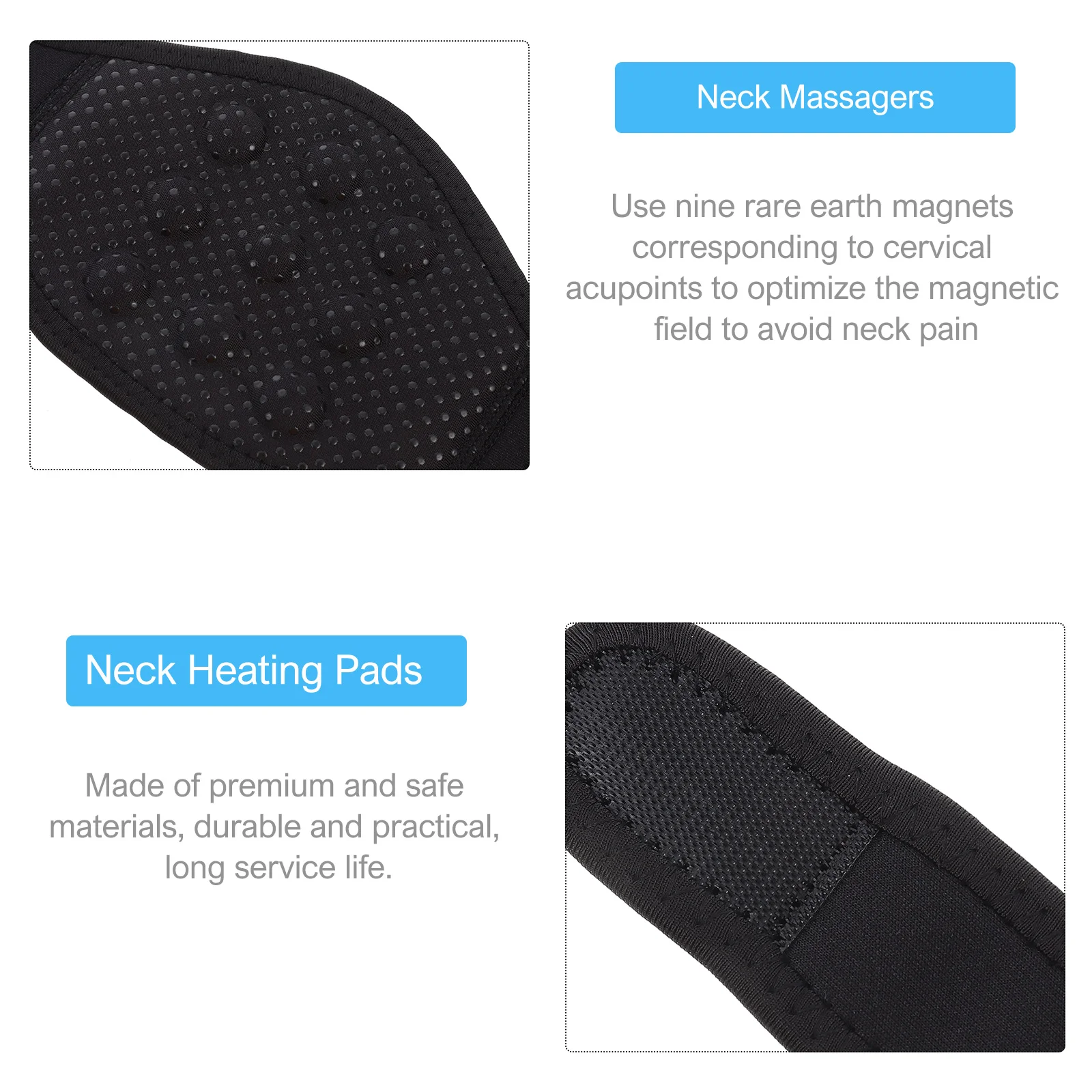 Self Heating Neck Guard Travel Size Pain Relief Belt Magnetic Therapy Adjustable Pads Neck Heating Pads