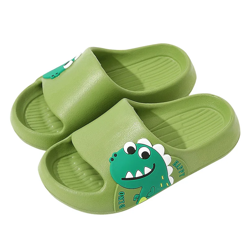 New Summer Children Dinosaur Slippers Kids Breathable Non-Slip Indoor Home Bathroom Shoes Soft Sole Wear-resistant PVC Sandals