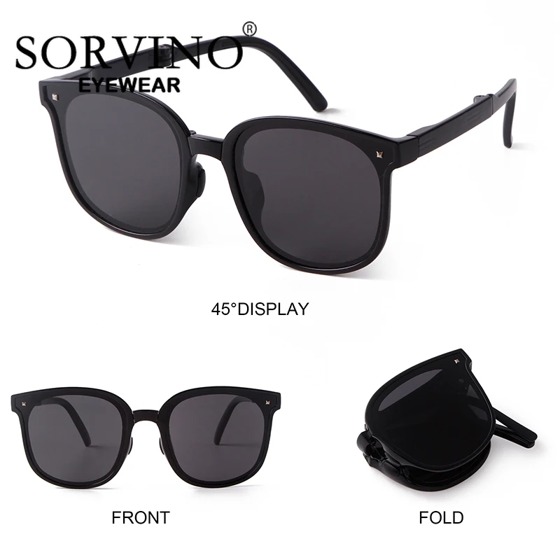 SORVINO New High-quality Fashion Foldable Polarized Sunglasses Men Women Vintage Portable Folding Metal Frame Sun Glasses UV400