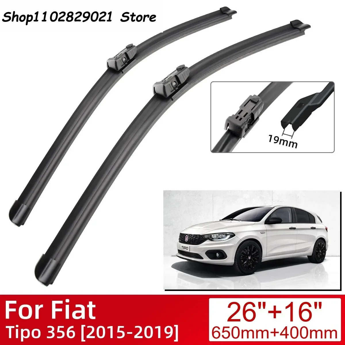 For Fiat Tipo 356 2015-2019 Car Accessories Front Windscreen Wiper Blade Brushes Wipers  2019 2018 2017 2016 2015