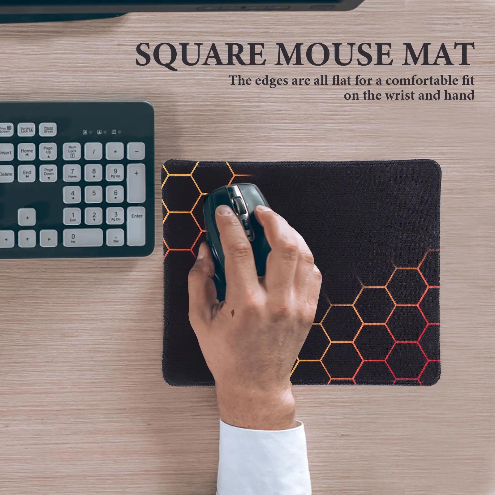 

4pcs Mouse Pad Portable Nonslip Small Square Color Pattern Mat for Computer Travel Desk Work Gaming Laptop Rubber