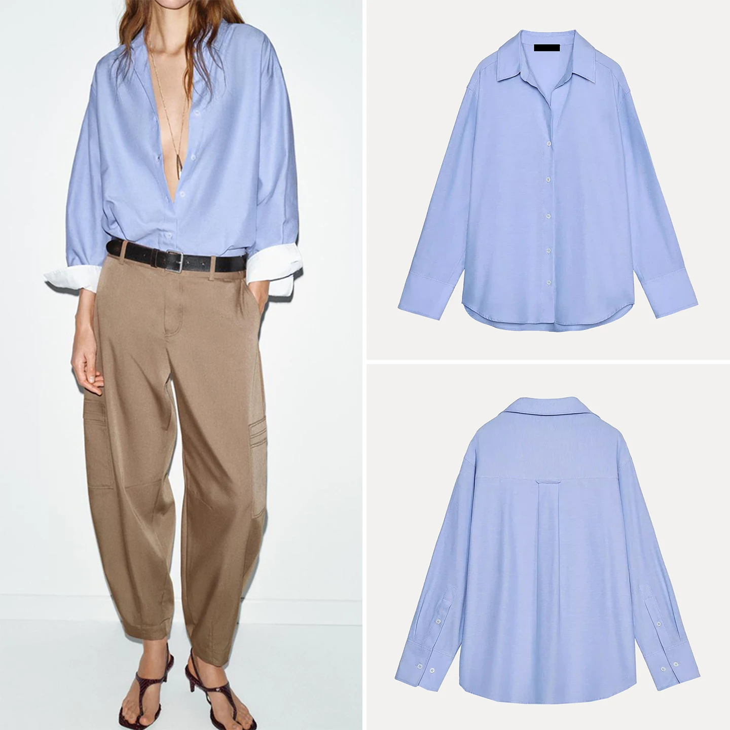 

Fashionable Long Sleeve Women's Shirt Spring 2026 Turn-down Collar Versatile Style Loose Fit Comfortable Wear Casual Chic