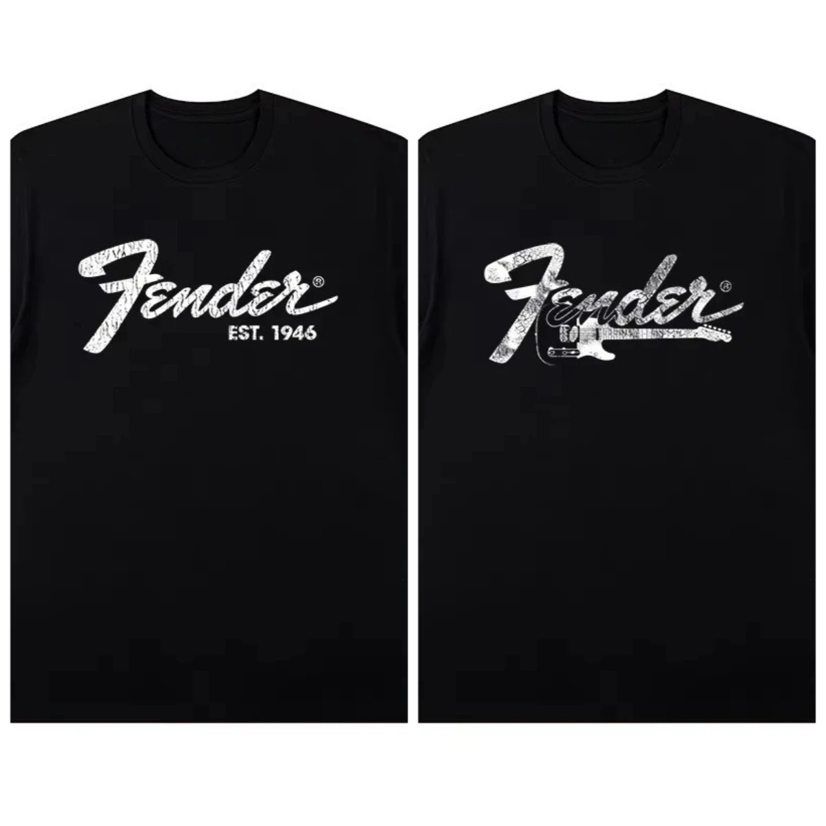 2025 Summer New Fashionable Casual Fanta Jimi Hendrix Fanta Electric Guitar Printed Pattern Men's Short-sleeved T-shirt Street