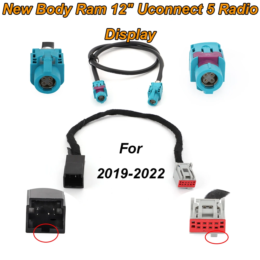 

1Pc 2019-22 New Body Ram 12" Uconnect 5 Radio Display Screen Integration Wiring Lvds