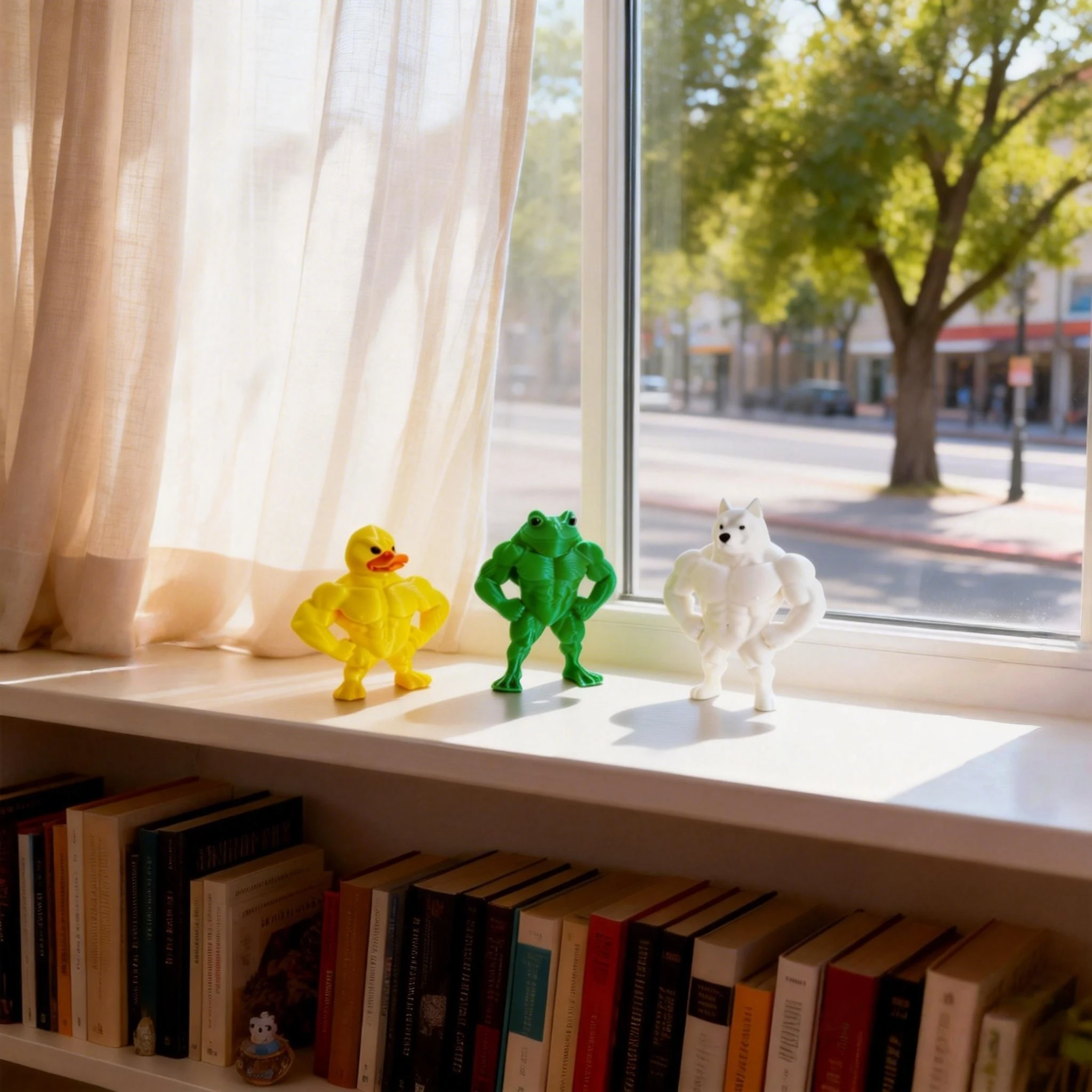 1/3 Piece - 3D Printed Muscle Animal Figurines, Including Muscle Duck, Muscle Frog, Muscle Dog, Made of Plastic, New Year Gift, Quirky Birthday Present, Desktop Decoration, Party Favor Filler