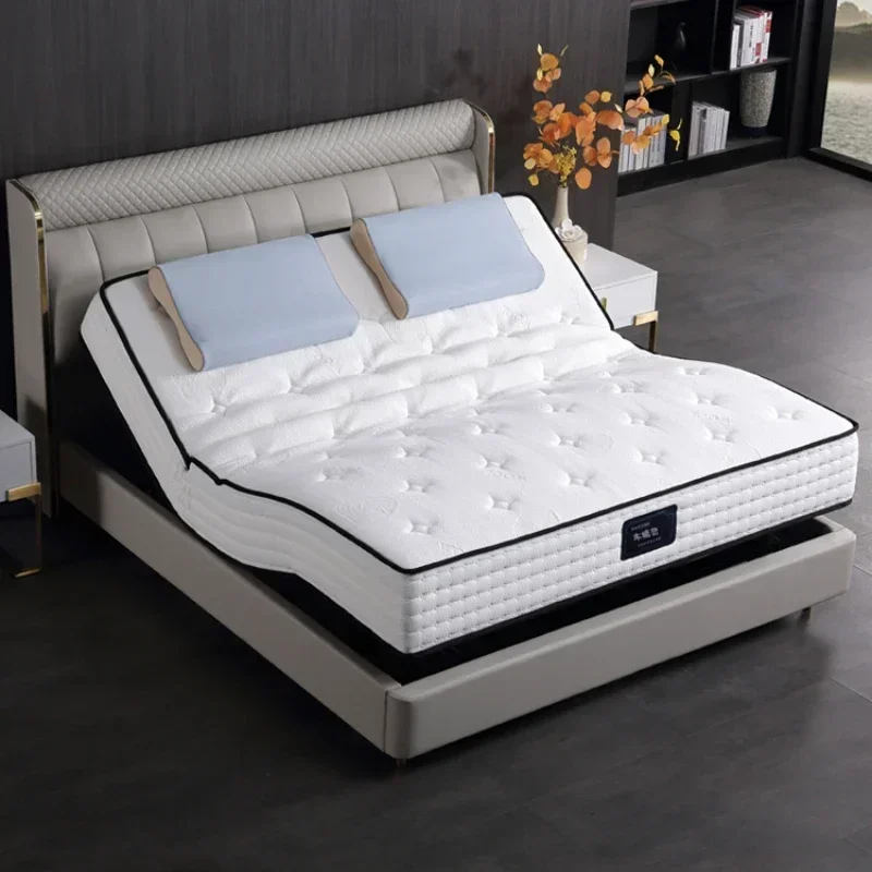 Memory Foam Individually Bagged Spring Mattress Double Leather Bed Marriage Bed Complete Set 1.8M