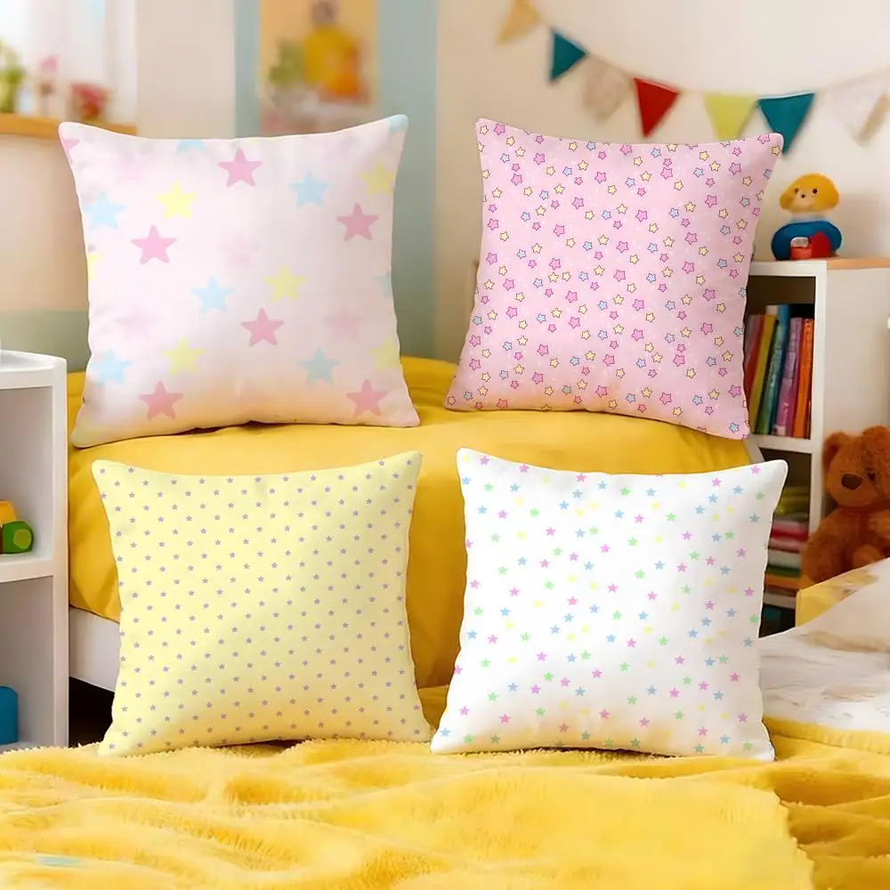 Star Background Cushion Cover Premium Soft Pillowcase Skin-Friendly Breathable Multi-Purpose for Home Office Travel