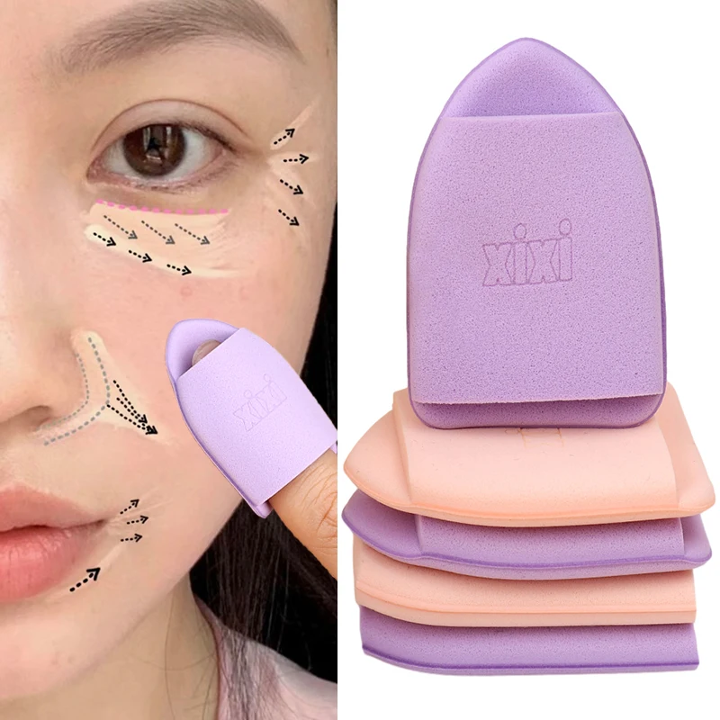 Mini Size Finger Puff Set Detail Makeup Sponge Wet Dry Use Concealer Foundation Blusher Applicator Powder Puff Professional Tool