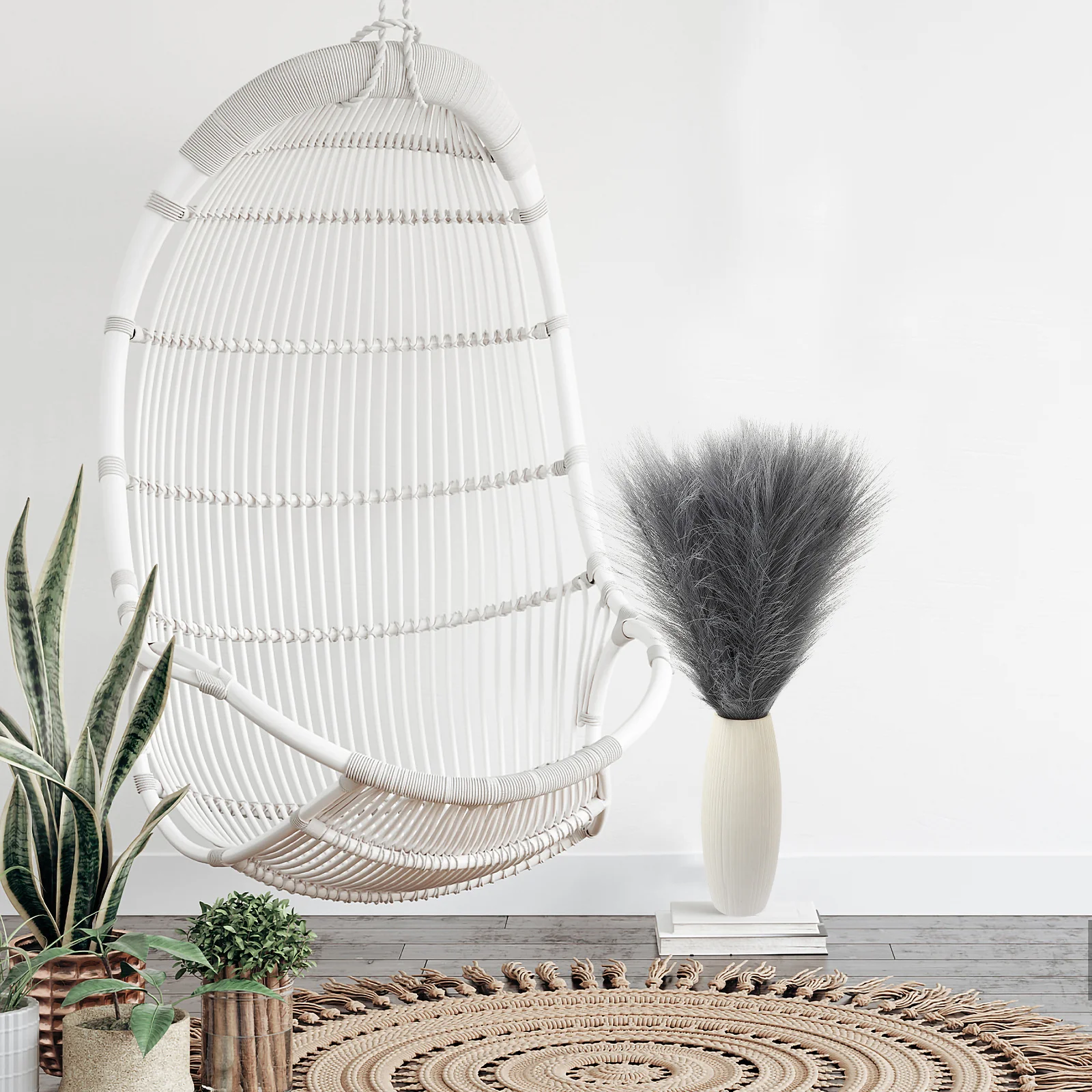 

10Pcs Artificial Pampas Grass Faux Pampas Branches Natural Look Vase Reed Decors for Home Wedding Party DIY Bouquet Decoration