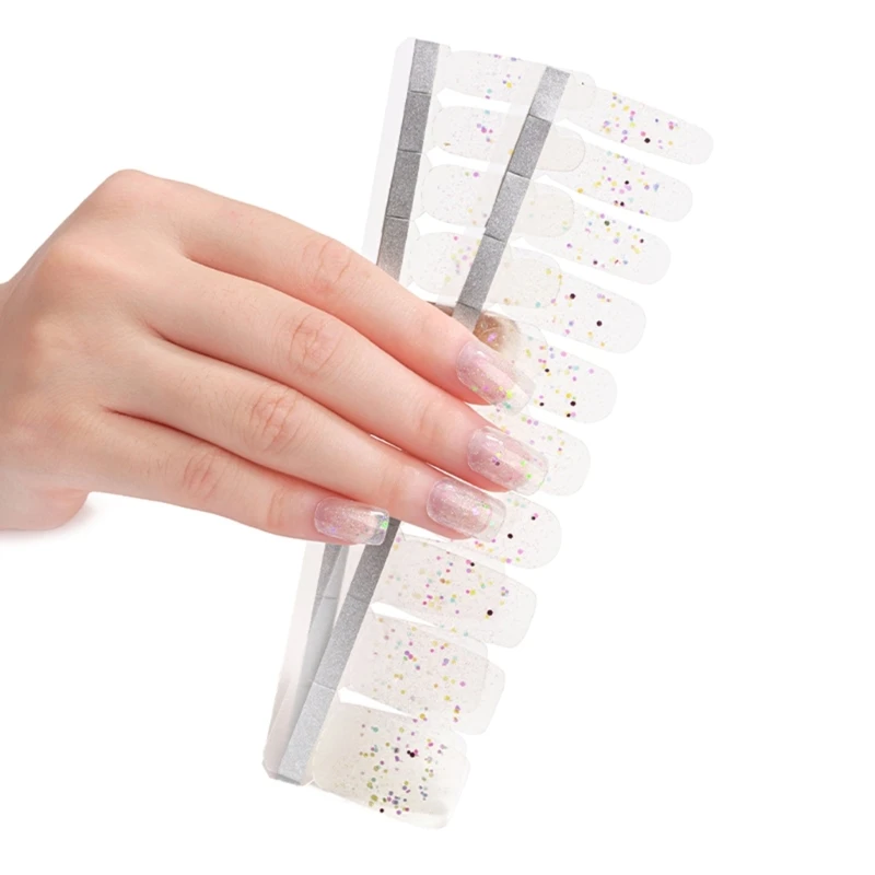 20PCS 3D Nagellak Strips Nail Wraps Decal Adhesive Nagels Stickers Valse Nail Design Nagellak Strips voor vrouwen C1FF