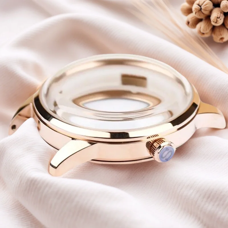 40MM Silver 316L Stainless Steel Cocktail Time Modify Mechanical Watch Replacement Cases for Seiko Presage NH35 NH38 Movement