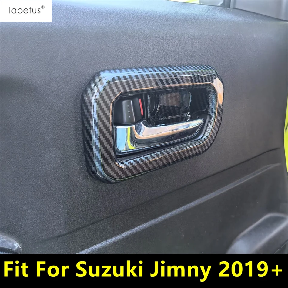 

Car Inner Door Pull Doorknob Handle Hand-clasping Bowl Frame Cover Trim For Suzuki Jimny 2019 - 2025 Carbon Fiber Accessories
