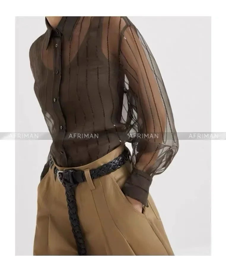 Femmes jupes plissées costumes paillettes perlées soie Organza chemise + taille élastique maille soie jupe longue ensemble