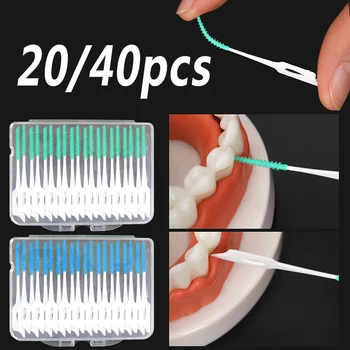 Escova Interdental De Silicone Macio, Palitos Dentais, Ferramentas De Limpeza Descartáveis, Entre Dentes, Suprimentos De Cuidados De Higiene Oral, 20, 40 Unidades