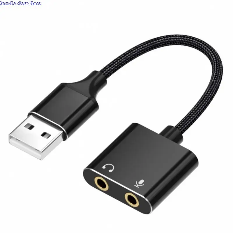 

D0UA Advanced USB To 3.5mm Audios Adapter USB Sound Card For Gaming, Streaming, And Music With Noise Cancelling Features