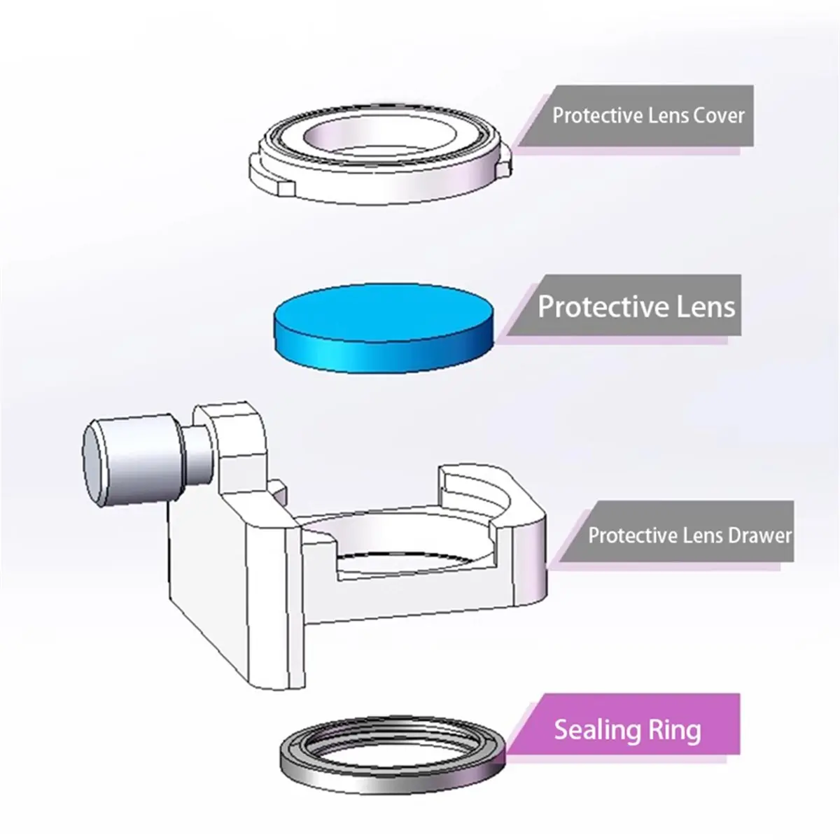 2026 New HW970 HW980 Laser Welding Head Sealing Ring 20.55x16x2.4 Focusing Lens Protective Lens Seal Ring Pressing Ring