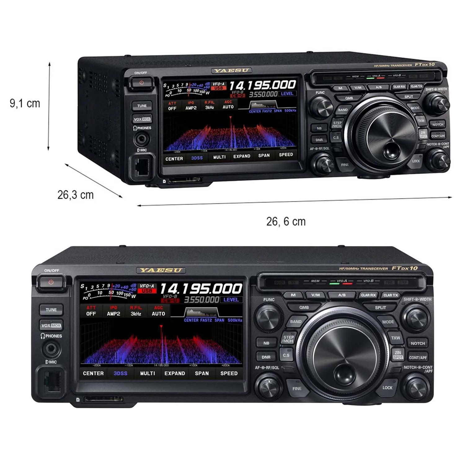 Yaesu FTDX10 FT DX10 1.8-30Mhz 50-54Mhz 100W SDR Receiver RTTY PSK Transceiver Vehicle Mouted HF Transmitter Amateur Base Radio