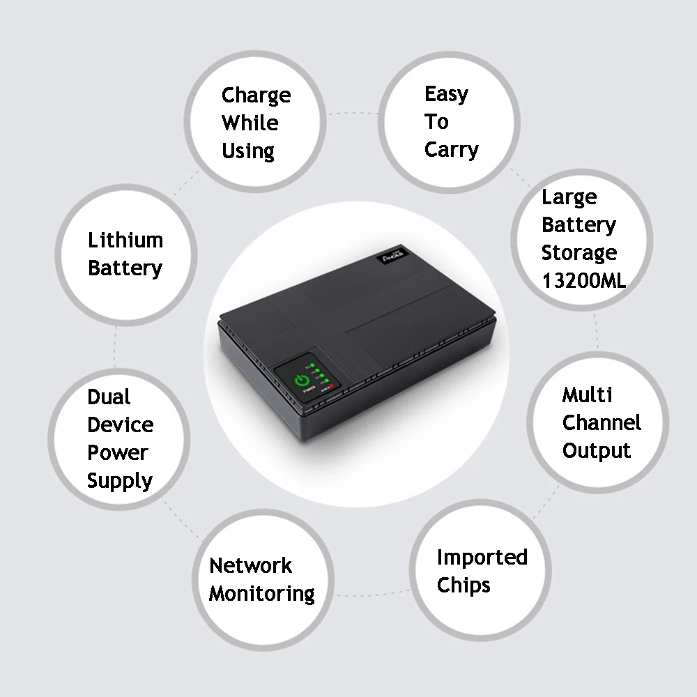 مصدر طاقة غير منقطع لجهاز التوجيه ، شاشة بصرية للقطط ، UP ، مصدر طاقة احتياطي ، DC1036P ، 36W ، 5V ، 9V ، 12V ، 24V ، mAh ، DC #3