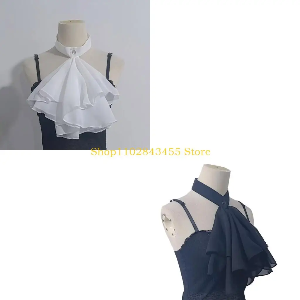 49MC Neckpiece Historical Reenactment Ruffle Jabot Victorian Fake Collar