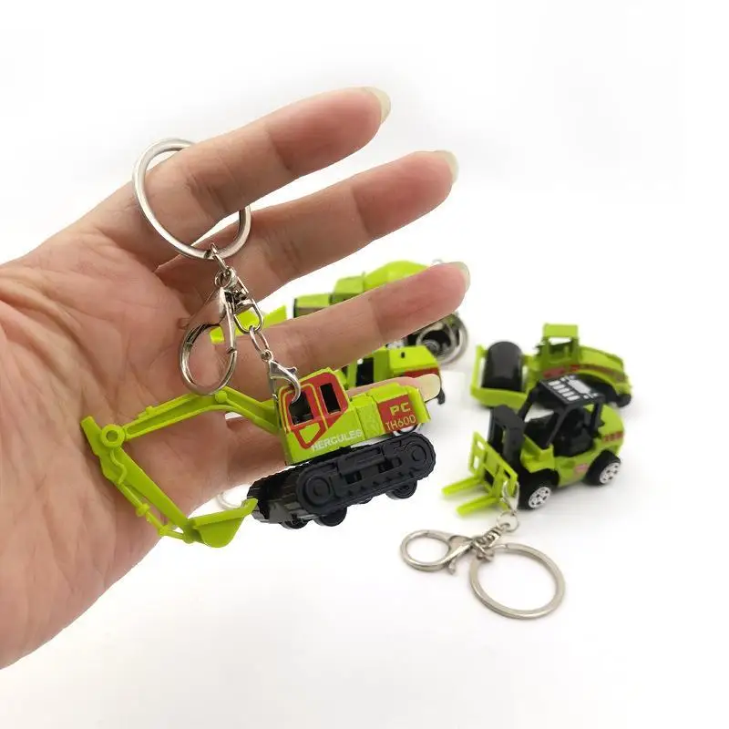 Mini-Bagger Schlüsselanhänger Leichter Schlüsselring-Anhänger Gabelstapler Traktor Baufahrzeug Cartoon-Roller Legierungsmodell Auto-Anhänger – Detail 9