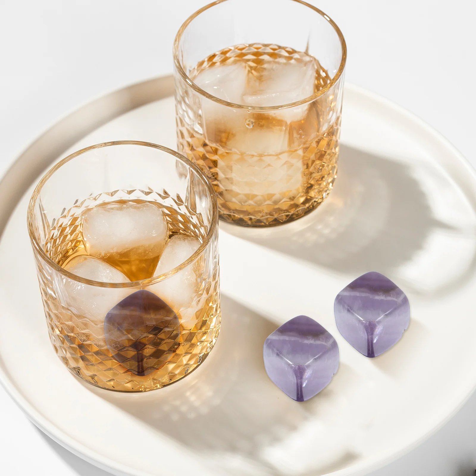 

6Pcs Whiskey Stones Ice Cubes Crystal Reusable Drinks Cooling Stones for Whiskey Wine Accessories Reusable Ice Cubes