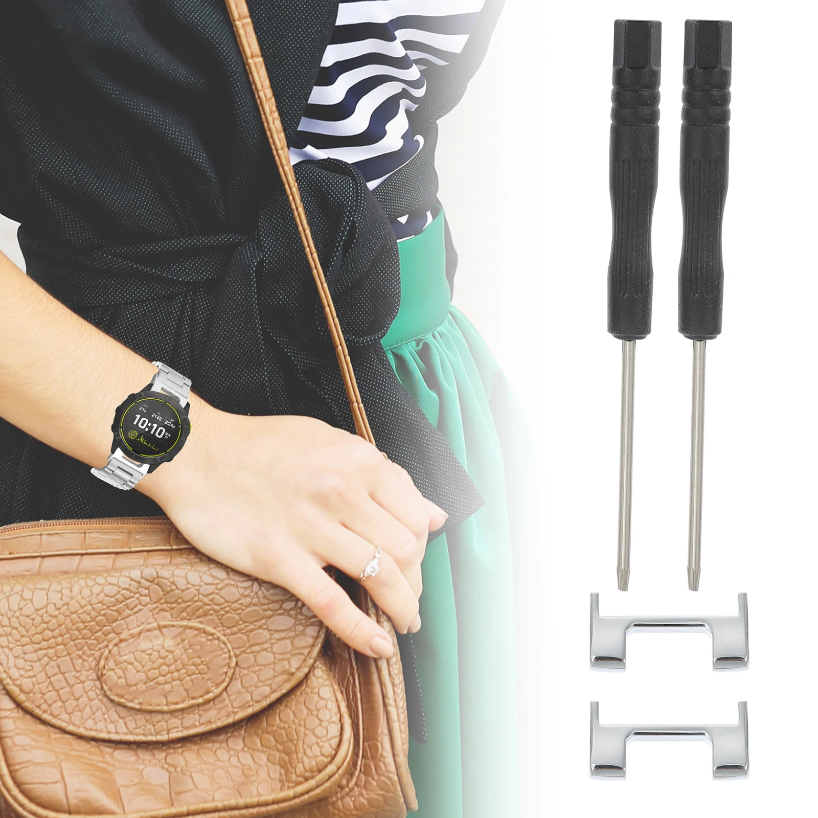 

2 Pcs Strap Connector Zinc Alloy Durable Gentle Practical Easy Install Metal Watchband Connector Disassemble