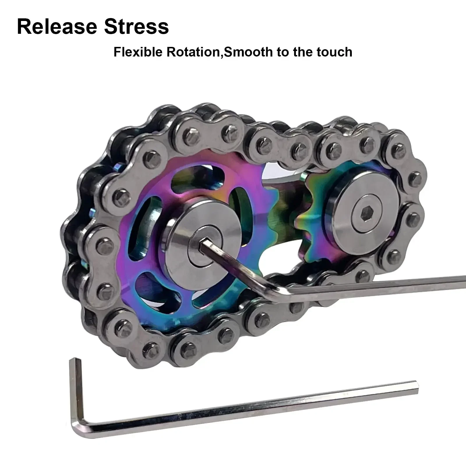 Gyro Toys Interesting Game Sprocket Flywheel Gyro Chic Bike Chain Wear-resistant for Release Anxiety Relax Keep Awake