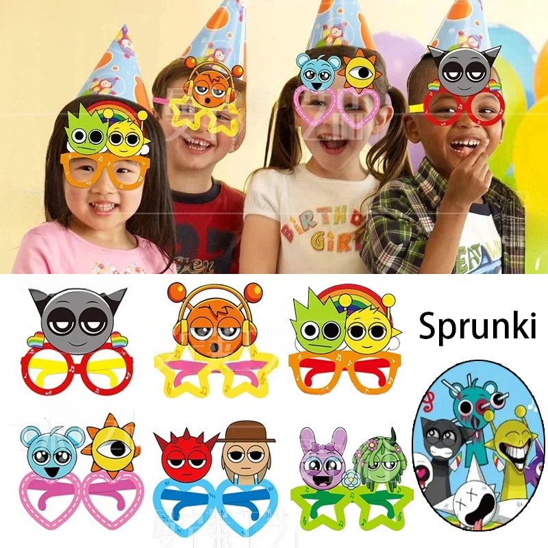 

12Pcs Sprunki Party Masks Decoration Props Cartoon Prom Spectacles Toys Kawaii ‌Oren Party Dress Up Supplies Accessories Gifts