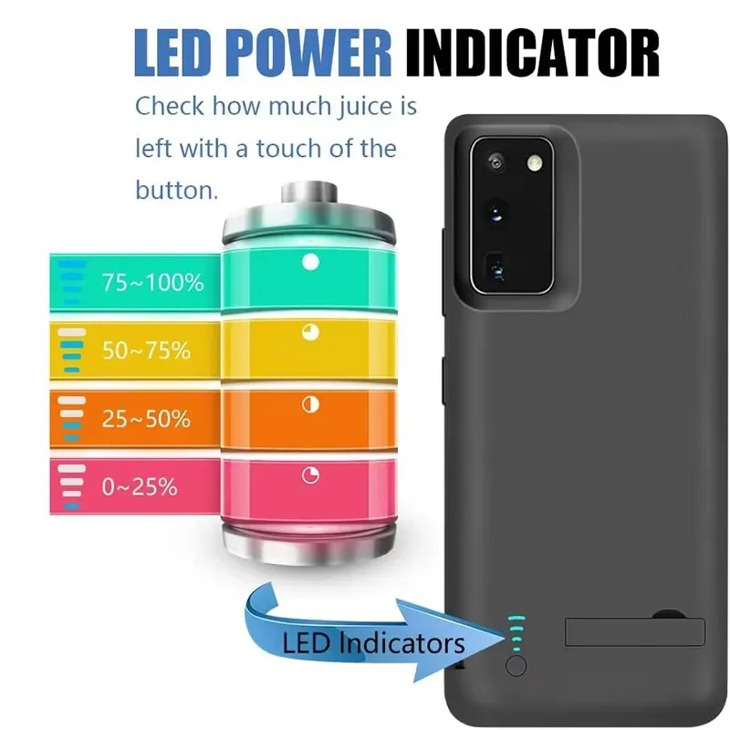 لهاتف سامسونج جالاكسي نوت 20 الترا نوت 20 10 بلس حافظة شاحن بطارية جديدة باور بانك غطاء شحن مقاوم للصدمات 10000 مللي أمبير في الساعة