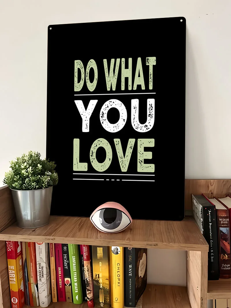 افعل ما تحب اقتباس ملصق معدني لتزيين غرفة الألعاب علامات قصدير معدنية قابلة للتخصيص لتزيين الجدران عناصر ديكور المنزل #4