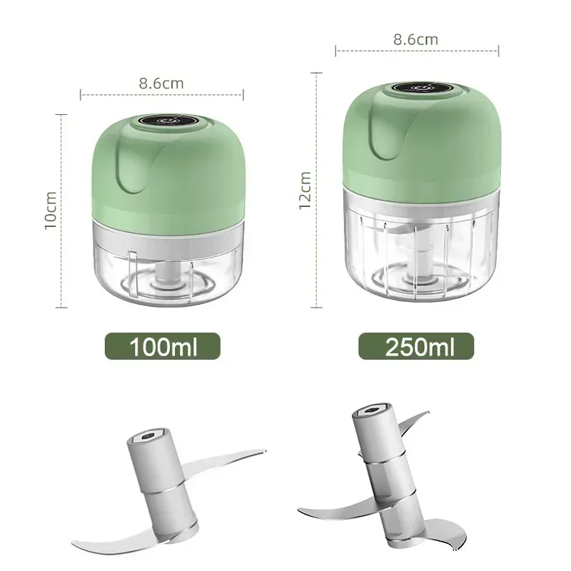 250ml Electric Garlic Chopper USB Meat Grinder Garlic Masher Machine Sturdy Durable Crushed Ginger Vegetable Crusher Kitchenware