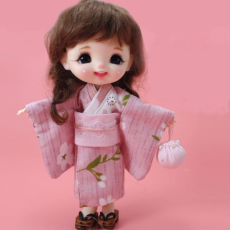 Ob11 Clothes BJD Doll Clothes Japanese Kimono Yukata for Obitsu 11,molly,1/12 BJD Doll Accessories Clothing Toys for Girls Boys