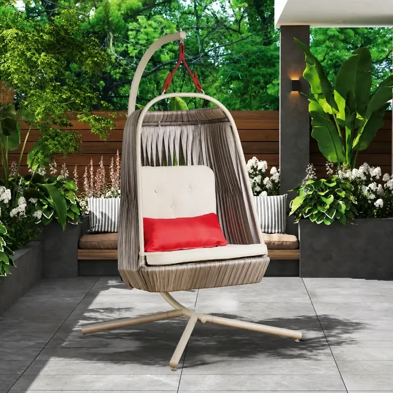 Aluminum Alloy Outdoor Swing Hanging Chair Waterproof Handmade Leisure Basket for Small Courtyard Hotel Homestay Simple