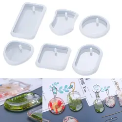 Rectangle Epoxy DIY Craft Glue Mold Pendant Mold Resin Silicone Mould Necklace Keychain Jewelry Making
