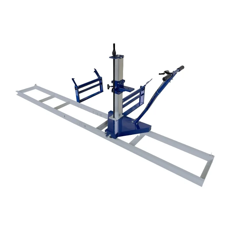 

Woodworking band saw for cutting wooden piles with a gasoline engine chain saw