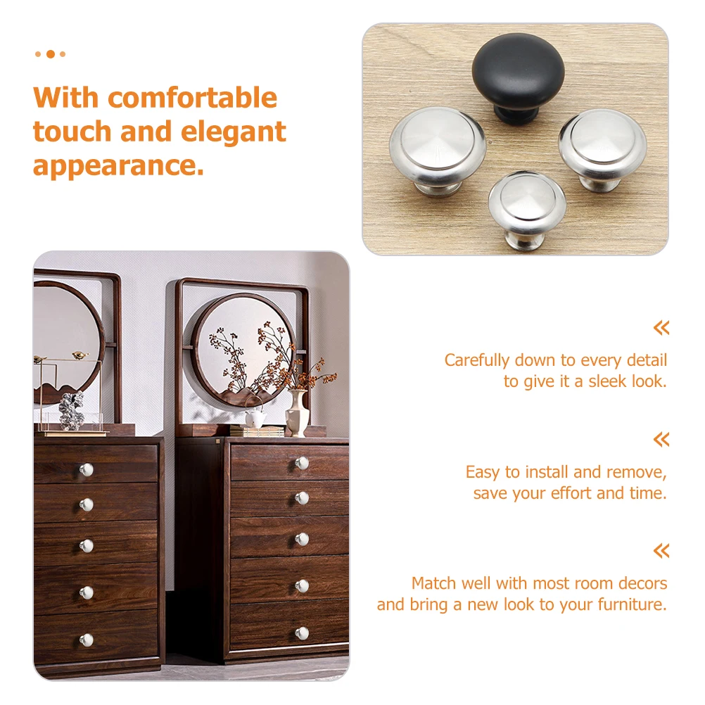

20Pcs Round Handle Silver Stainless Steel Cabinet Silver Cabinet Knobs Knobs Hardware Dresser Handles Furniture Accessories