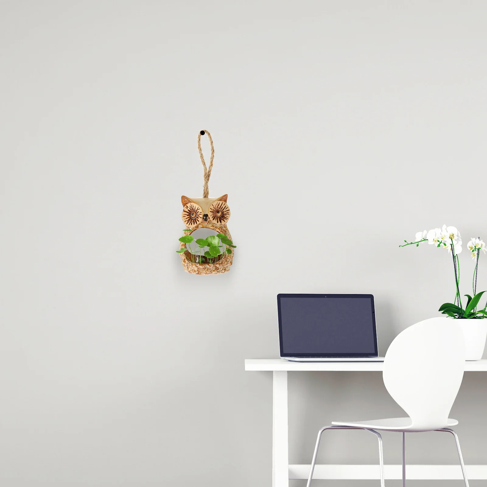 

Creative Hanging Flower Pot Owl Design Ceramic Plants Pot for Succulents Small Flowers Gardening Decor Indoor Outdoor