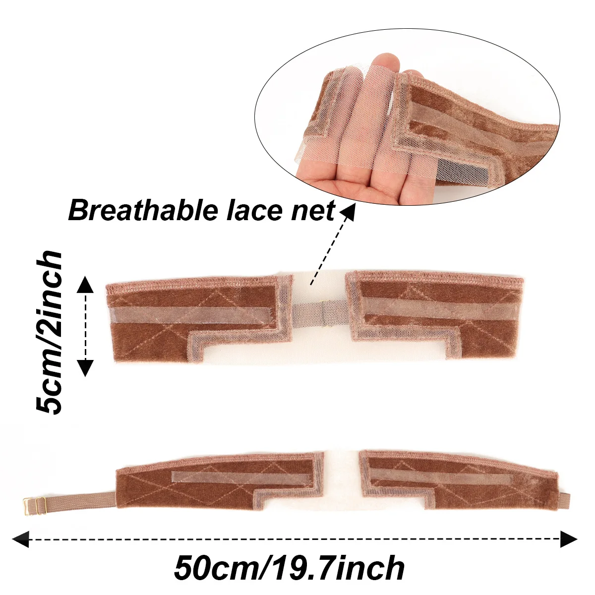 1pc Invisible Lace Wig Grip Band Velcro Adjustable Non Slip Headband for Lace Front Wigs for Women Wig Accessories