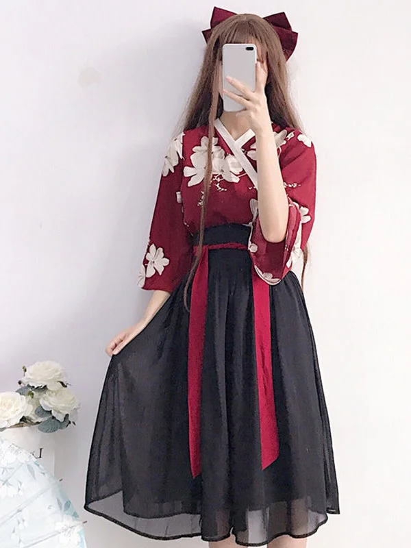 Hanfu Han Element Ancient Chinese Style Ming Dynasty Improvement Traditional Clothing Woman Asian Dress Girl Lovely Coat Skirt